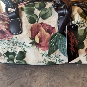 Stone Mountain Shoulder Handbag Floral Canvas Pattern Rose Tapestry